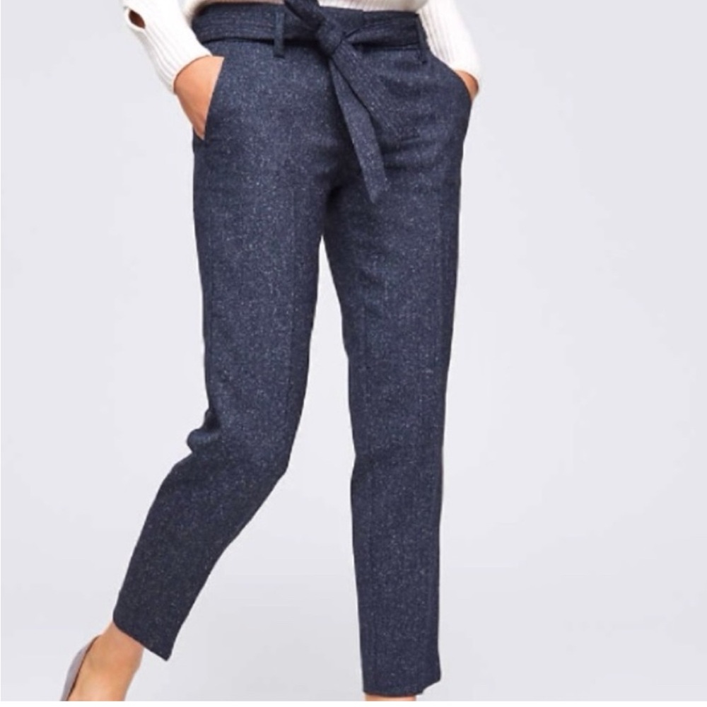 LOFT Tweed Tie-Waist Trousers